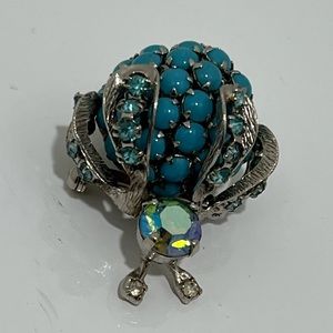 Warner vintage bejeweled insect brooch